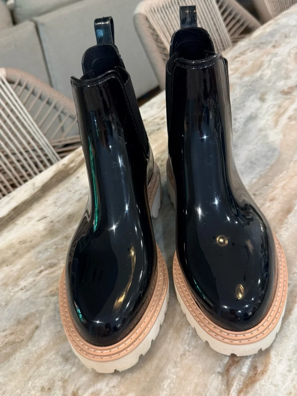 Women’s DOLCE VITA Stormy black ankle rain boot- Size 10